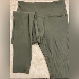 Athleta Elation Rib Leggings-Medium Tall-olive green